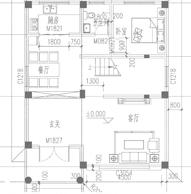 三層小戶型別墅設計圖：臥帶挑空客廳+落地窗一起來看看