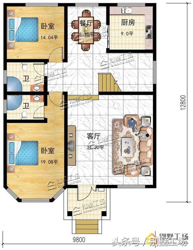 占地120平農(nóng)村自建別墅設(shè)計(jì)圖，簡(jiǎn)單易建、美觀耐看、舒適實(shí)惠