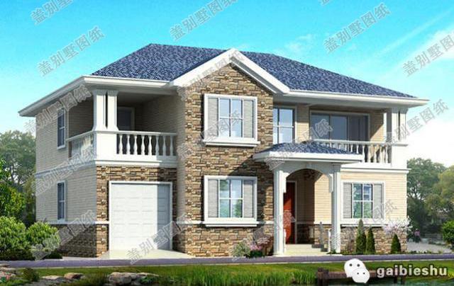 2款歐式二層農(nóng)村別墅戶型設計施工效果圖，簡單易建，美觀時尚