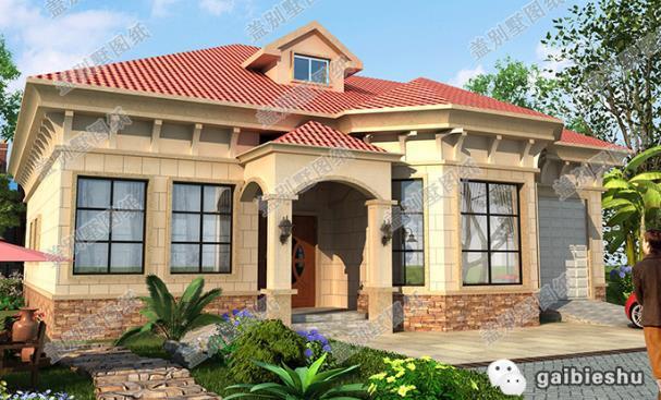 一層帶閣樓層農(nóng)村房屋設(shè)計(jì)圖，開間進(jìn)深16.2米×15.2米，造價(jià)30萬(wàn)以內(nèi)