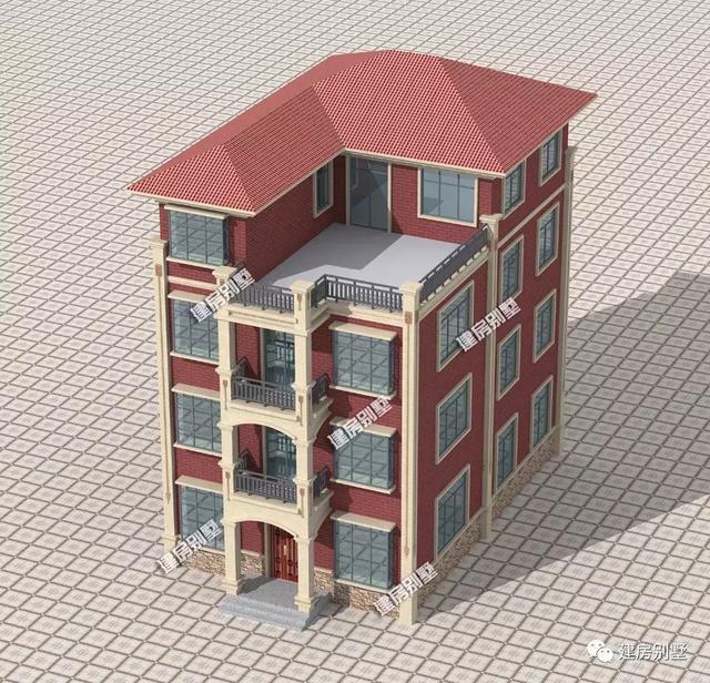 兩款高層別墅設(shè)計(jì)圖，外墻都用紅面磚，美觀又喜慶，為你帶來(lái)好福氣