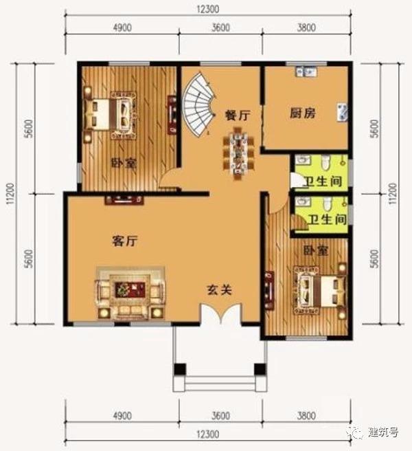 4套小面積二層農(nóng)村別墅設(shè)計(jì)圖，造價(jià)經(jīng)濟(jì)，適合普通家庭建造