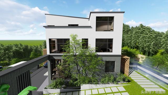 四層豪華現(xiàn)代別墅設(shè)計圖，框架結(jié)構(gòu)，主體造價65萬左右