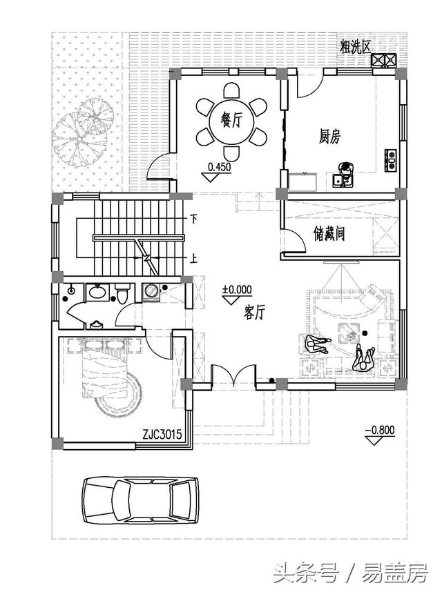 四層豪華現(xiàn)代別墅設(shè)計圖，框架結(jié)構(gòu)，主體造價65萬左右