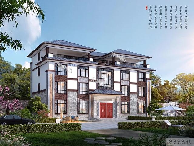 占地三百多平方米的新中式別墅設(shè)計圖，如此氣派的房子必定會提高生活品質(zhì)