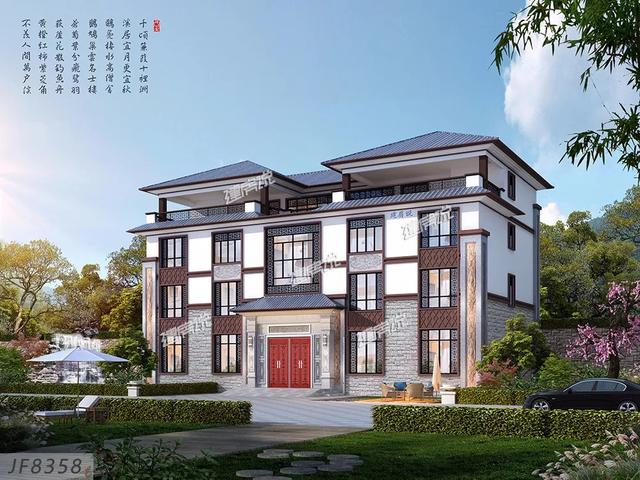 占地三百多平方米的新中式別墅設(shè)計圖，如此氣派的房子必定會提高生活品質(zhì)