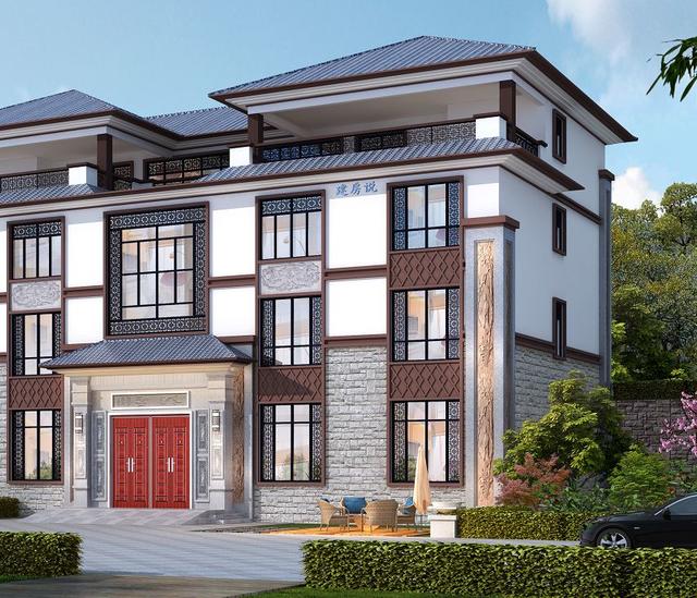 占地三百多平方米的新中式別墅設(shè)計圖，如此氣派的房子必定會提高生活品質(zhì)