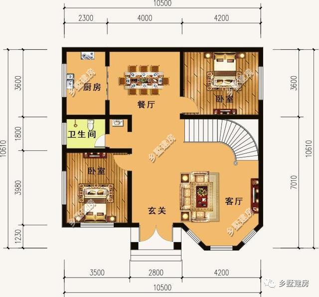 歐式豪華二層別墅設(shè)計(jì)圖，現(xiàn)在農(nóng)村自建房最受歡迎的戶型