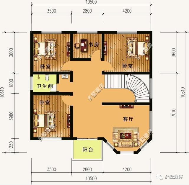 歐式豪華二層別墅設(shè)計(jì)圖，現(xiàn)在農(nóng)村自建房最受歡迎的戶型