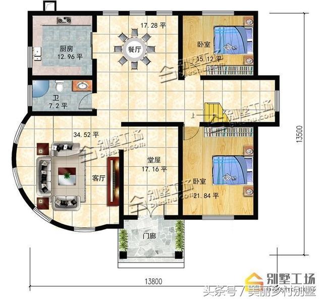 農(nóng)村二層別墅設(shè)計圖，22萬就能建，鄰居見了可羨慕了