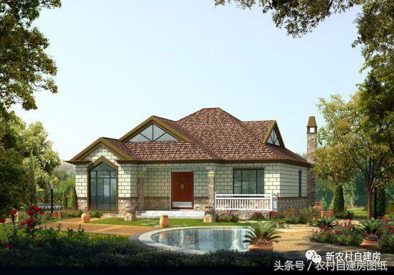 建房當(dāng)然要美觀又實(shí)用，這款一層別墅設(shè)計(jì)圖全都符合要求