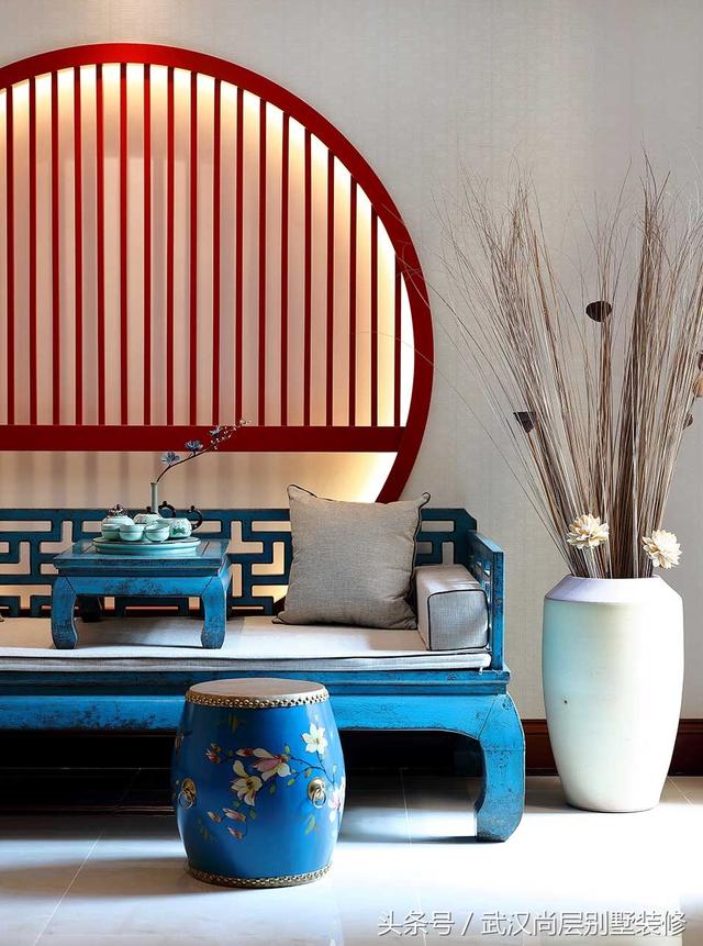 500平新中式風(fēng)格別墅裝修設(shè)計(jì)案例-打造出如出水芙蓉般的新中式靜雅空間