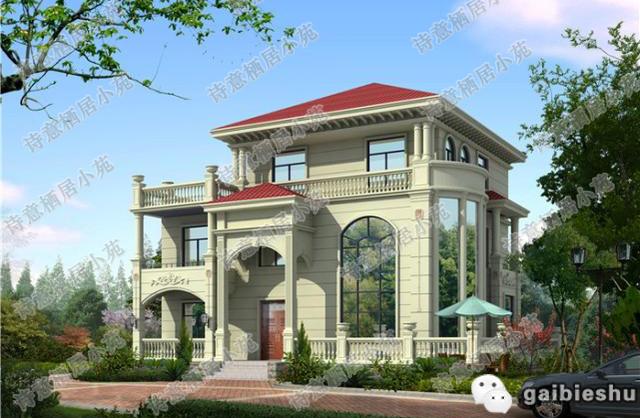 16×14米三層農(nóng)村別墅設(shè)計(jì)圖，帶地下室，外觀大氣奢華，主體造價(jià)40萬。