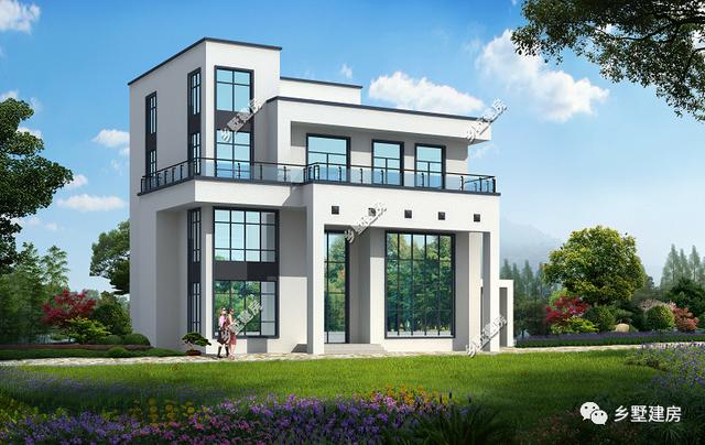 四層農(nóng)村自建別墅設(shè)計圖，外觀造型簡約大氣，外觀造型覺得令你贊嘆不覺。
