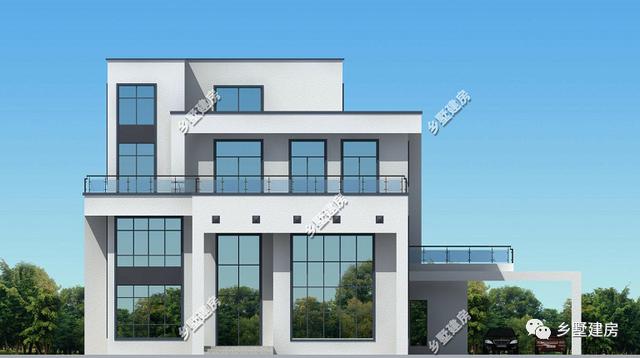 四層農(nóng)村自建別墅設(shè)計圖，外觀造型簡約大氣，外觀造型覺得令你贊嘆不覺。