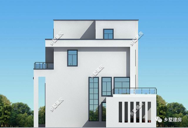 四層農(nóng)村自建別墅設(shè)計圖，外觀造型簡約大氣，外觀造型覺得令你贊嘆不覺。