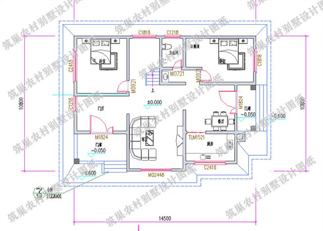 15×11米二層農(nóng)村小別墅設計圖，外觀造型明麗獨特，主體造價28萬。