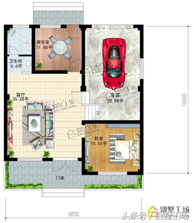 三層半農(nóng)村別墅設(shè)計(jì)圖，占地144.67㎡，帶夾層設(shè)計(jì)，漂亮實(shí)用，造價(jià)36萬(wàn)~45萬(wàn)左右。