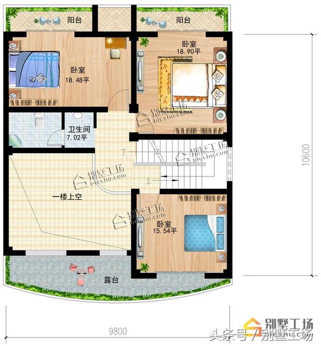 三層半農(nóng)村別墅設(shè)計(jì)圖，占地144.67㎡，帶夾層設(shè)計(jì)，漂亮實(shí)用，造價(jià)36萬(wàn)~45萬(wàn)左右。