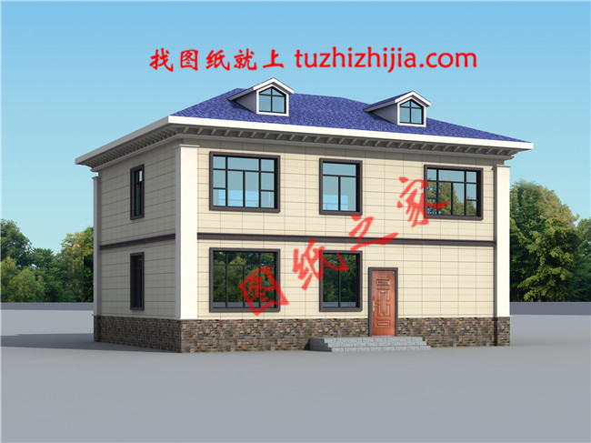 新中式農(nóng)村自建二層別墅設(shè)計(jì)圖，占地160平米左右，客廳中空