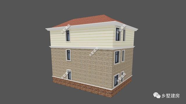 12x10米田園風(fēng)三層農(nóng)村別墅設(shè)計(jì)圖，帶大露臺(tái)，低調(diào)奢華。