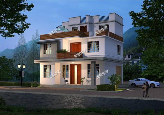 占地88平的三層半簡(jiǎn)歐風(fēng)農(nóng)村自建房，帶車庫(kù)和大露臺(tái)，功能特別全。