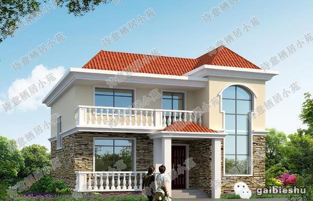 3廳5臥二層高檔別墅設(shè)計(jì)圖，簡約大氣，主體造價(jià)大概25萬。