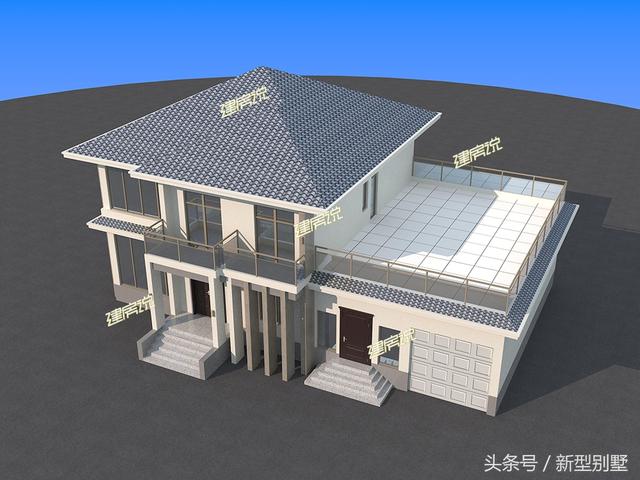 帶車庫的農村二層小別墅設計圖，占地面積215平方米，簡約美觀，建在鄉(xiāng)下最好不過了。