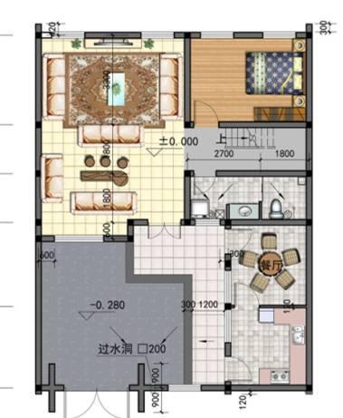 經(jīng)典中式風(fēng)的雙拼三層別墅設(shè)計圖，主體造價大概70萬。