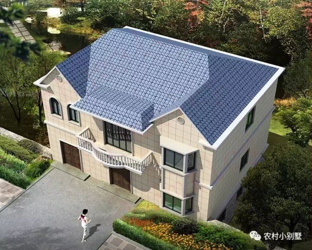 13x10二層帶地下室小別墅設(shè)計(jì)圖，外觀時(shí)尚