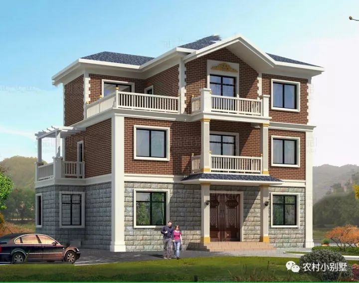 14.04米*8.34米三層新農(nóng)村房屋設(shè)計圖，很適合農(nóng)村