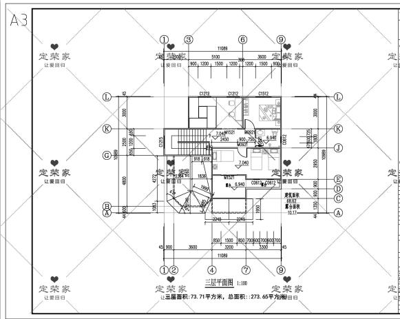 四棟三層別墅設(shè)計圖，簡單實(shí)用，戶型溫馨，適合農(nóng)村建設(shè)。
