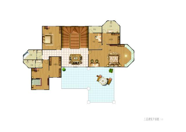 四棟三層別墅設(shè)計圖，簡單實(shí)用，戶型溫馨，適合農(nóng)村建設(shè)。