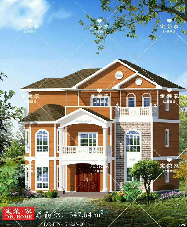 四棟三層別墅設(shè)計圖，簡單實(shí)用，戶型溫馨，適合農(nóng)村建設(shè)。