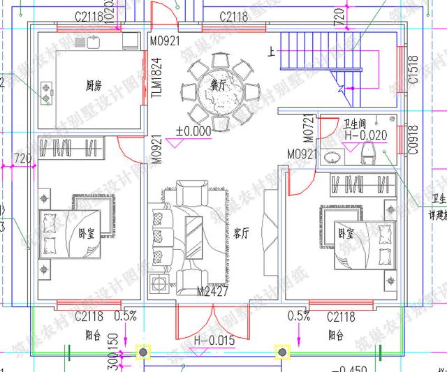 12×9米農村二層平屋頂別墅設計圖，設計簡單大氣，造價25萬。