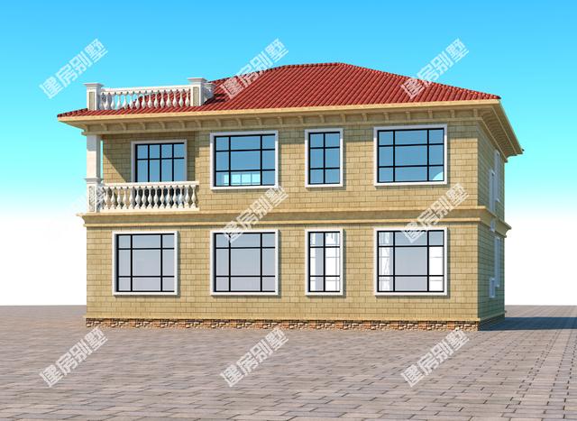 14.68x15.36農(nóng)村二層別墅設(shè)計(jì)圖，有獨(dú)立的堂屋，不僅實(shí)用，而且外觀很有排面，主體造價(jià)30萬