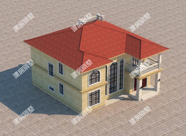 14.68x15.36農(nóng)村二層別墅設(shè)計(jì)圖，有獨(dú)立的堂屋，不僅實(shí)用，而且外觀很有排面，主體造價(jià)30萬