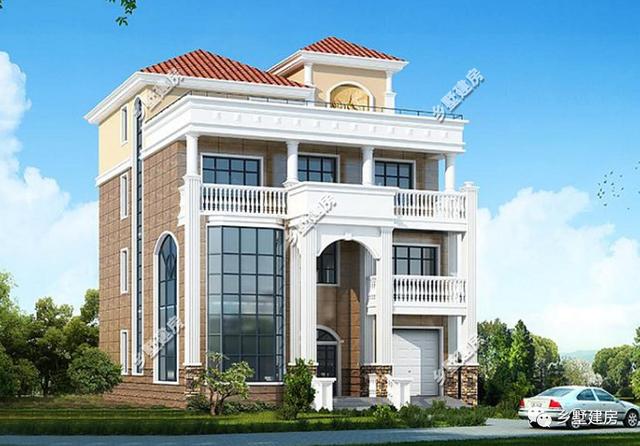 兩棟三層別墅設(shè)計圖，都是帶車庫+多陽臺，更符合多數(shù)農(nóng)村朋友的需求。