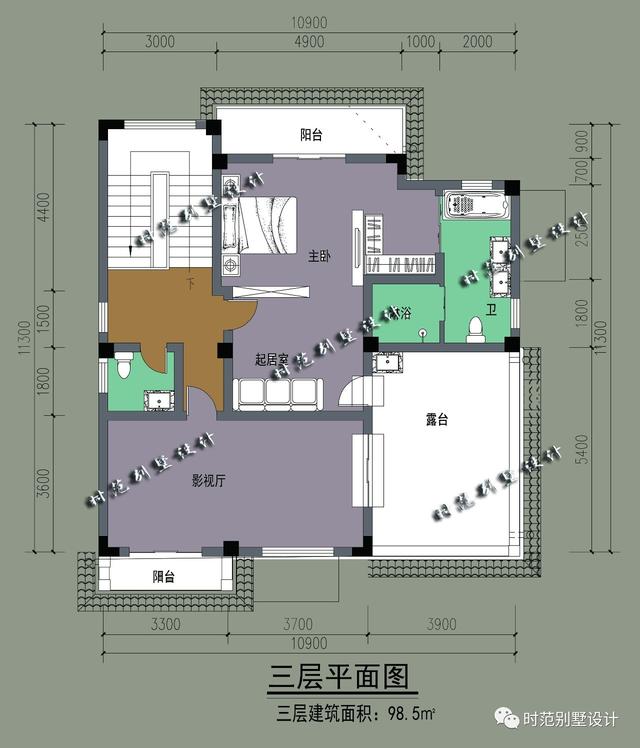 12X13米新中式三層別墅設(shè)計(jì)圖，大氣美觀，非常適合農(nóng)村建造。