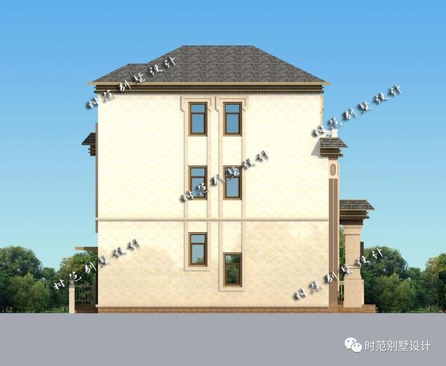 12X13米新中式三層別墅設(shè)計(jì)圖，大氣美觀，非常適合農(nóng)村建造。