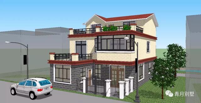 占地135平方米的三農(nóng)村別墅設(shè)計圖，帶大露臺+農(nóng)家小院，非常適合鄉(xiāng)村自建。