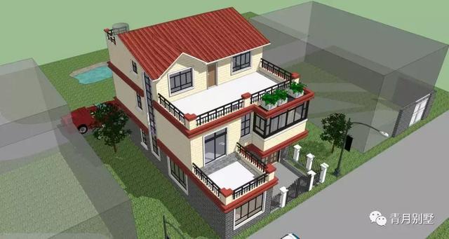 占地135平方米的三農(nóng)村別墅設(shè)計圖，帶大露臺+農(nóng)家小院，非常適合鄉(xiāng)村自建。