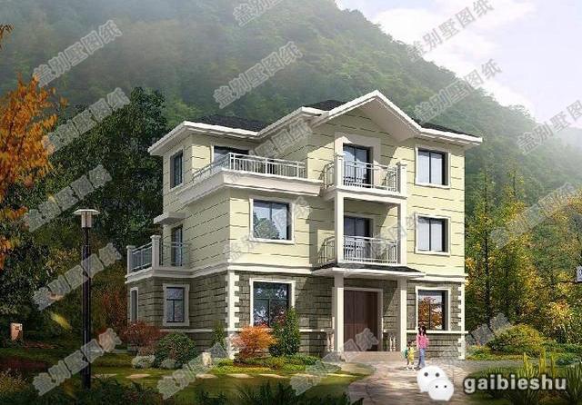 14×8米三層農(nóng)村別墅設(shè)計圖，外觀設(shè)計簡約大氣，帶烤火房+堂屋。