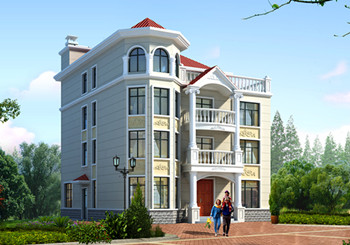 農(nóng)村四層別墅設(shè)計圖紙及效果圖，整體氣派細(xì)節(jié)處卻精雕細(xì)琢