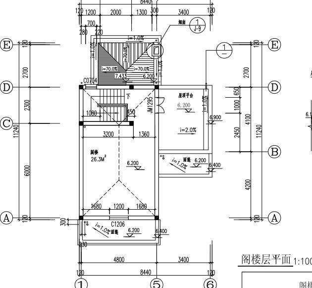 農(nóng)村三層小戶型別墅設(shè)計(jì)圖，帶閣樓，施工難度不高，適合大部分農(nóng)村家庭建造。