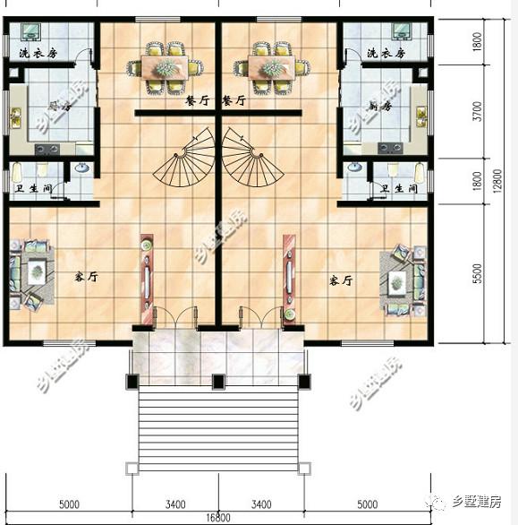 兩套雙拼農(nóng)村別墅設計圖，一棟是三層的，一棟是二層帶閣樓的，你更中意哪一款呢？