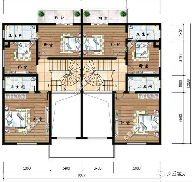 兩套雙拼農(nóng)村別墅設計圖，一棟是三層的，一棟是二層帶閣樓的，你更中意哪一款呢？