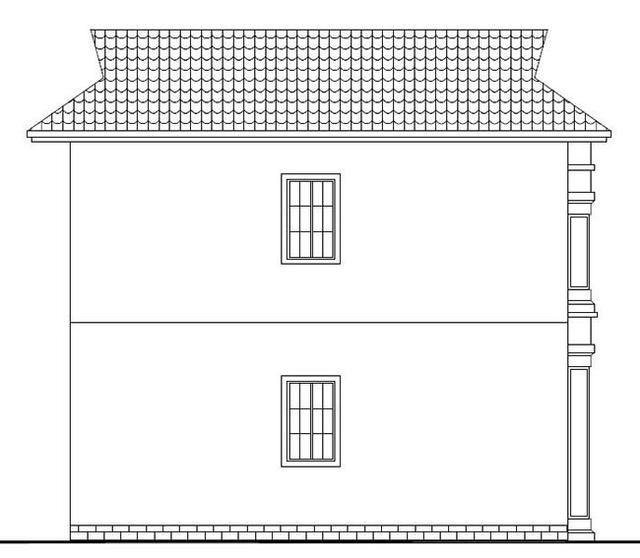 二層農(nóng)村最時尚的別墅設計圖，設開放式車庫和露臺，布局合理，結(jié)構(gòu)簡單，施工便利。