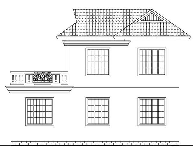 二層農(nóng)村最時尚的別墅設計圖，設開放式車庫和露臺，布局合理，結(jié)構(gòu)簡單，施工便利。