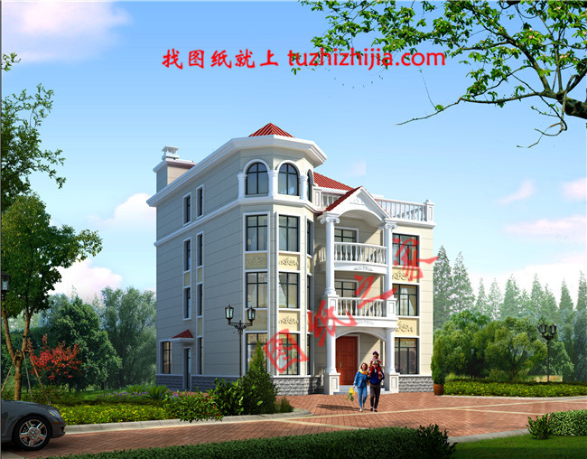 農(nóng)村四層別墅設(shè)計(jì)圖紙及效果圖，整體氣派細(xì)節(jié)處卻精雕細(xì)琢